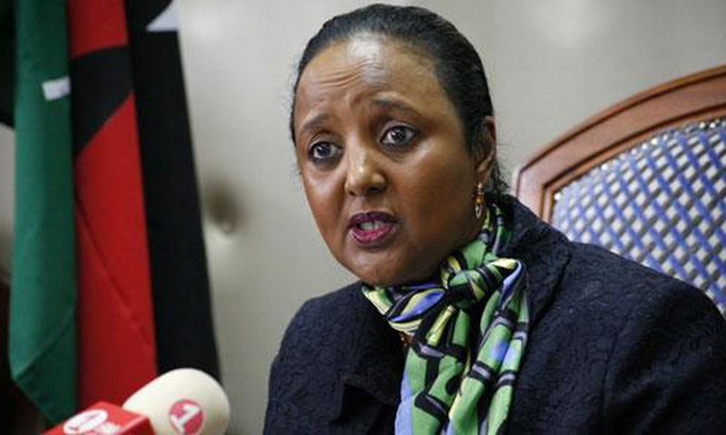 Education Cabinet Secretary Amb. Amina Mohamed addressing the media