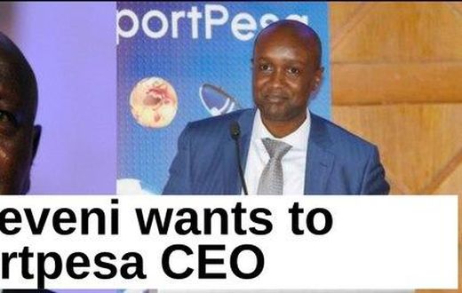 President Yoweri Museveni and Sportpesa CEO Ronald Karauri