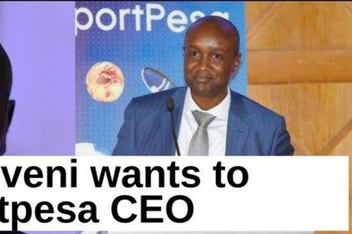 President Yoweri Museveni and Sportpesa CEO Ronald Karauri