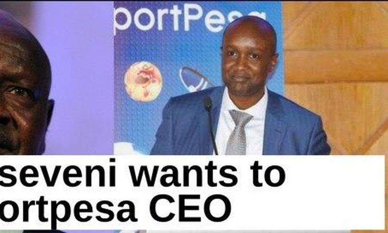 President Yoweri Museveni and Sportpesa CEO Ronald Karauri