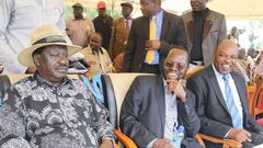 File image of Raila Odinga with Anyang Nyongo