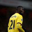 Watford's striker M'Baye Niang reacts during the English Premier League football match against Arsenal in London on January 31, 2017
