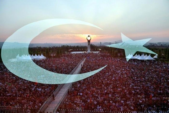 People attend the opening ceremony of the July 15 martyrs’ monument in Ankara on July 16, 2017