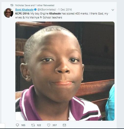 Khalwale angers Kenyans after “bragging” about daughter’s KCPE results
