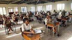 Female students sitting for the KCSE exams
