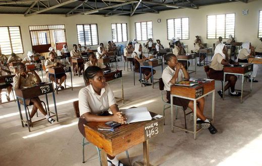 Female students sitting for the KCSE exams