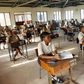 Female students sitting for the KCSE exams