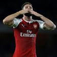 Arsenal's Olivier Giroud acknowledge supporters after their English Premier League match against Leicester City, at the Emirates Stadium in London, on August 11, 2017