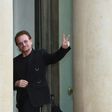 Irish U2 musician and philanthropist Bono, co-founder of the organisation ONE, arrives at the Elysee Palace in Paris to meet with French president Emanuel Macron