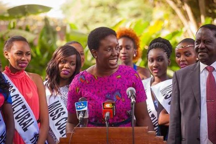 Rosemary Odinga with her father Raila Odinga at a past event