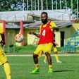 Former Tottenham Hotspur midfielder Didier Zokora (R), seen during a practice session in Padang, West Sumatra, in April 2017