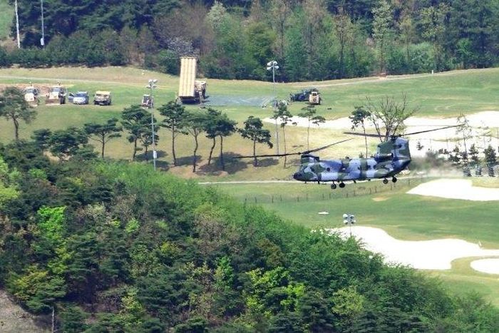 US THAAD missile defence equipment being set up at a former golf course in South Korea's Seongju county in April. US troops began delivering the missile defence system that has infuriated China amid heightened tensions over the North's nuclear ambition...