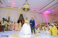 Alikiba and his wife Amina Khalef at their wedding reception