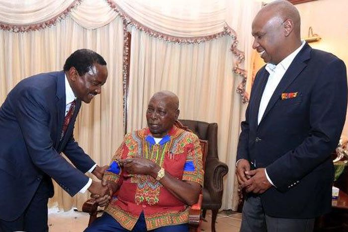 Kalonzo Musyoka with former President Daniel Arap Moi and Senator Gideon Moi