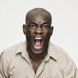 This bald man is very furious.