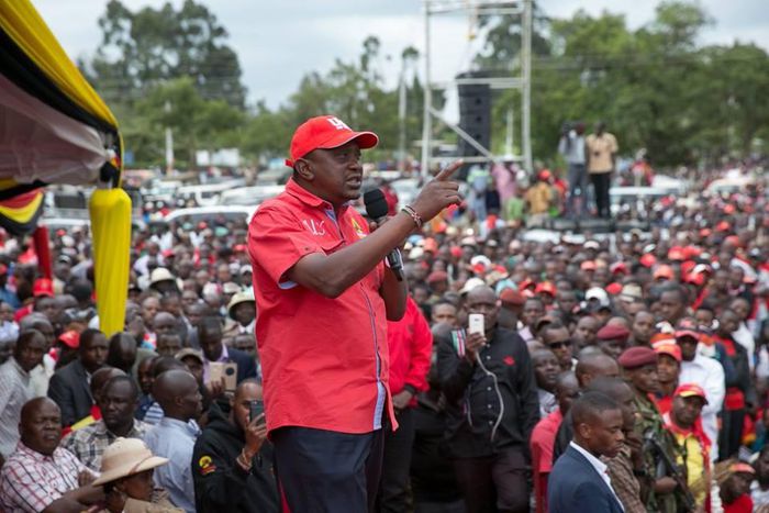 President Uhuru Kenyatta during a campaign rally at Bomet on Friday, June 16, 2017.