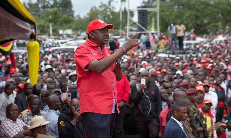 President Uhuru Kenyatta during a campaign rally at Bomet on Friday, June 16, 2017.