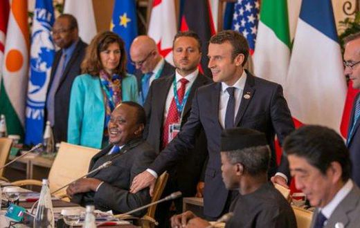 President Uhuru Kenyatta with President Emmanuel Macron