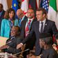 President Uhuru Kenyatta with President Emmanuel Macron