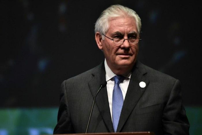 US Secretary of State Rex Tillerson, former chief executive of Exxon Mobil, speaks during the 22nd World Petroleum Congress opening ceremony on July 9, 2017 in Istanbul