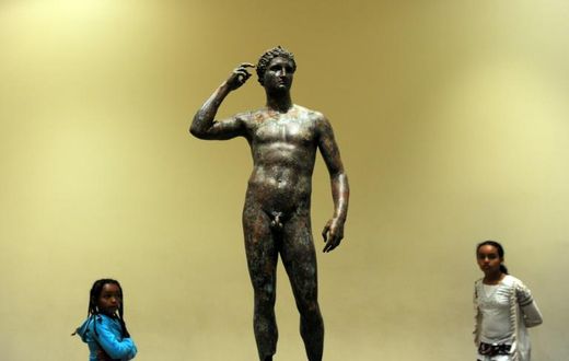 The Victorious Youth statue at the Getty Villa Museum