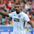 Frankfurt's midfielder Kevin-Prince Boateng reacts during a German first division Bundesliga football match against Freiburg on August 20, 2017