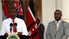 President Uhuru Kenyatta and CS Treasury Hentry Rotich. The government has redeployed accountant officers who have qualified president's order on lifestyle audit
