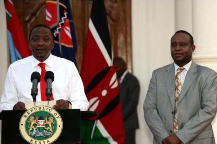 President Uhuru Kenyatta and CS Treasury Hentry Rotich. The government has redeployed accountant officers who have qualified president's order on lifestyle audit
