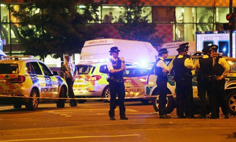 Police at the scene of the incident in Finsbury Park