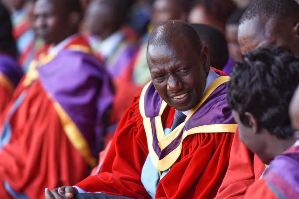 Deputy President William Ruto at the UoN graduation square before he was conferred with his PhD (twitter)