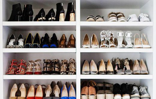 A closet-like shoe rack. You may not have enough space but you can maximize on the available space to make a shoe rack out of it.