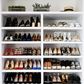 A closet-like shoe rack. You may not have enough space but you can maximize on the available space to make a shoe rack out of it.