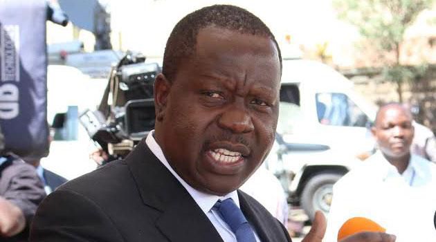 Interior CS Fred Matiang’i adressing the public