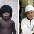 A young boy (L) from the nomadic "Orang Rimba" tribe -- whose name translates as "jungle people", and another boy (R) whose family had converted to Islam