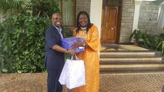 Billionaire Businessman gifts Ida Odinga at her Bondo home