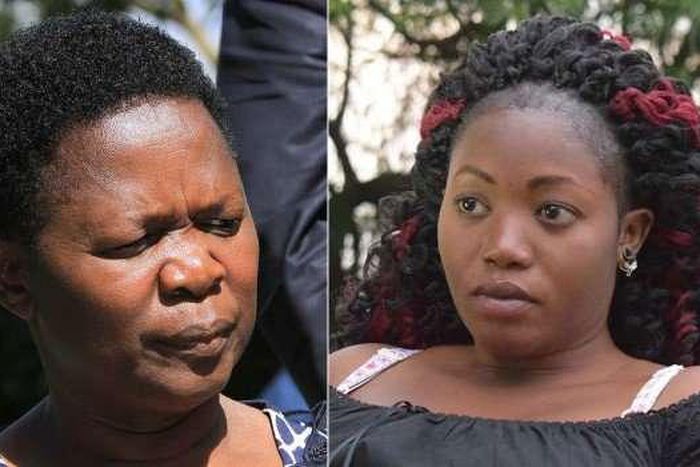 Migori Governor Okoth Obado’s wife Helen (left) and Sharon Otieno (right)