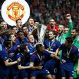 Manchester United's players including English striker Wayne Rooney (C) celebrate with the trophy after the UEFA Europa League final football match agtainst Manchester United on May 24, 2017 at the Friends Arena in Solna outside Stockholm