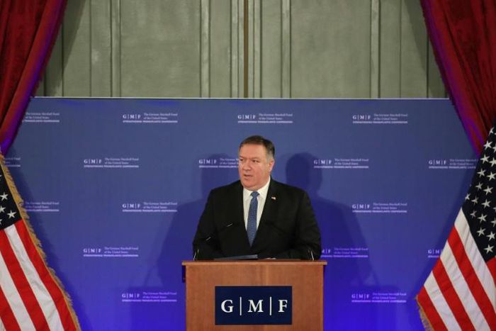 During Tuesday's visit to Brussels, Secretary of State Mike Pompeo took aim at European critics who accuse the US of undermining global institutions