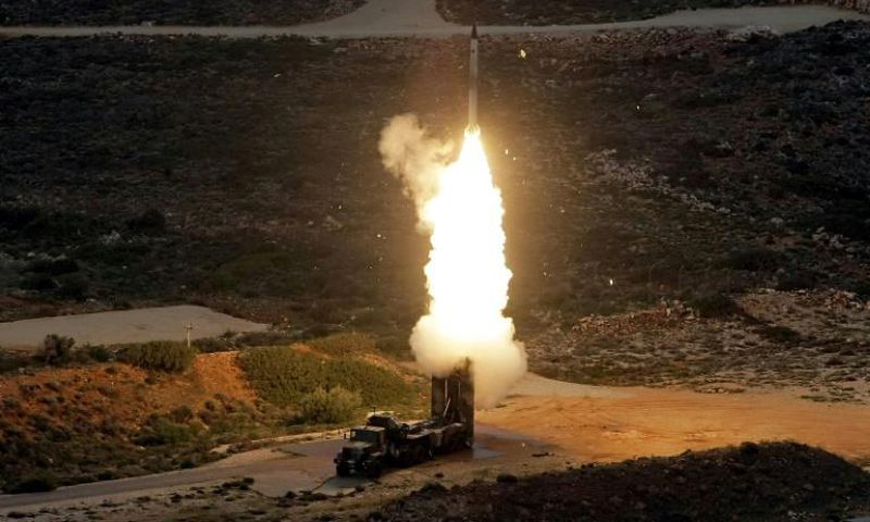 Greek troops on exercise fire an S-300 surface-to-air missile like those delivered to Syria after a September Israeli strike during which a Russian aircraft was accidentally downed