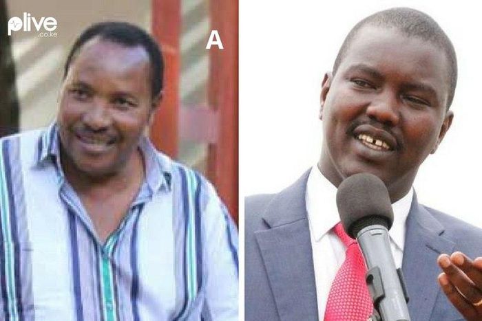 Kiambu Jubilee Governor nominee Ferdinand Waititu (right) with Uasin Gishu Governor Jackson Mandago.