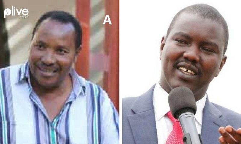 Kiambu Jubilee Governor nominee Ferdinand Waititu (right) with Uasin Gishu Governor Jackson Mandago.