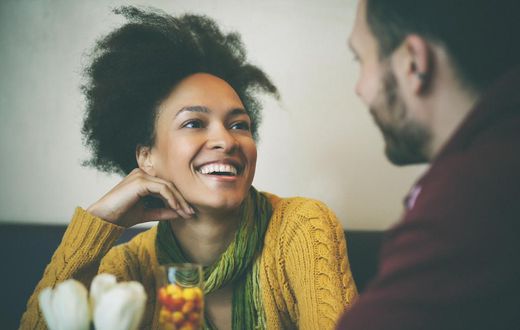 Happy woman on a date [Credit everyday feminism]