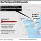 Updated map showing the site of a North Korean missile launch Tuesday, according to South Korean military.