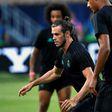 Real Madrid's forward Gareth Bale warms up on August 7, 2017