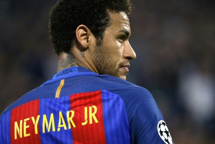 Barcelona's Brazilian forward Neymar looks on during the UEFA Champions League quarter final first leg football match against Juventus April 11, 2017