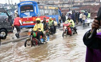 File image of a flooded section of the road after heavy rains in Nairobi