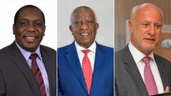 A collage of KenGen Board Chair Alfred Agoi Masadia, former Equity Bank Board chair Peter Munga and former ex-KQ board chair Michael Joseph
