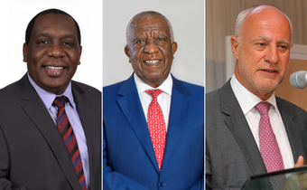 A collage of KenGen Board Chair Alfred Agoi Masadia, former Equity Bank Board chair Peter Munga and former ex-KQ board chair Michael Joseph