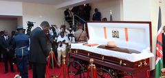 Public viewing of Raila Odinga's body at Kasarani Stadium