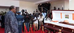 Public viewing of Raila Odinga's body at Kasarani Stadium